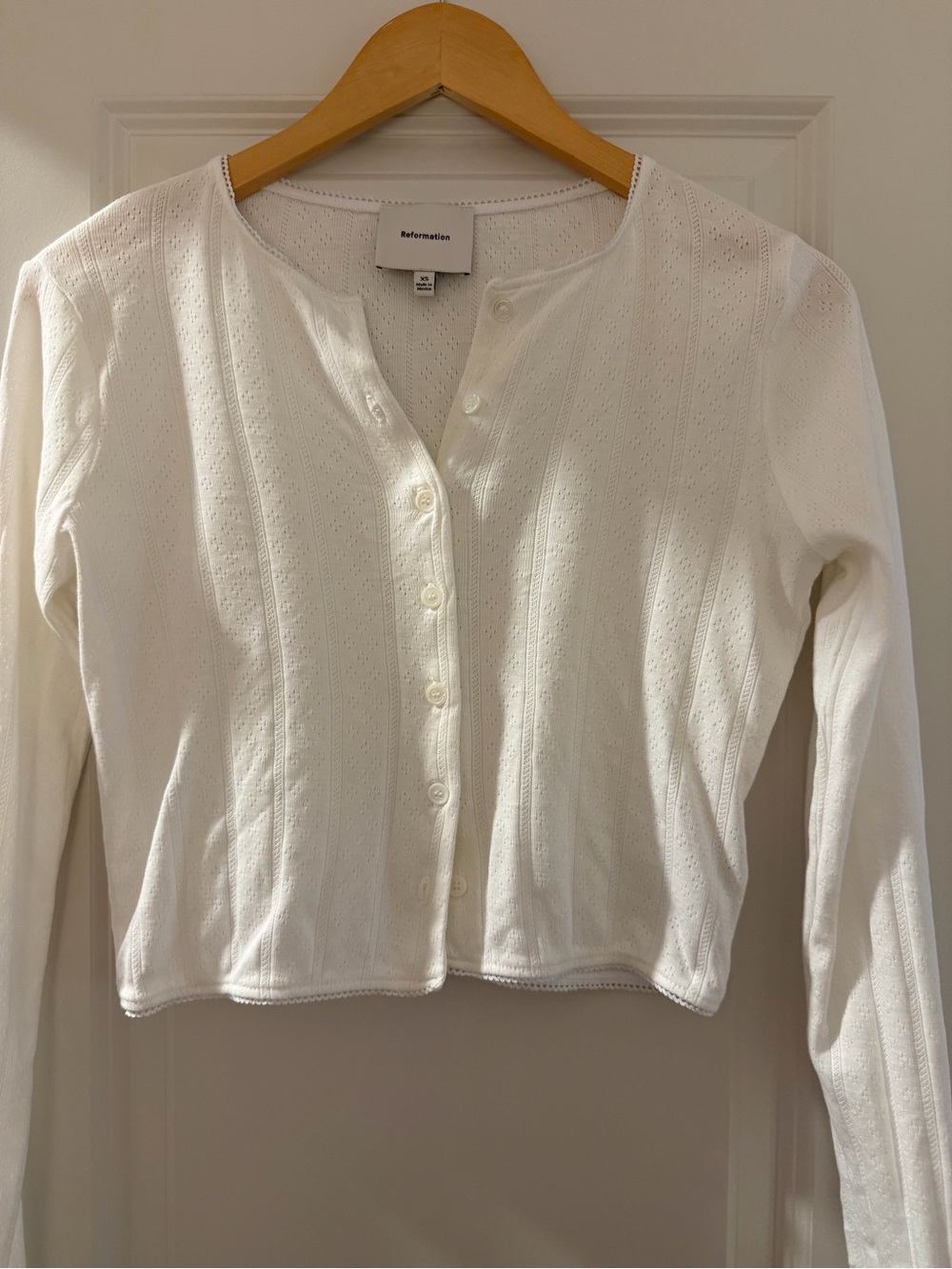 Reformation Ari Pointelle Knit Cardigan XS - Picture 3 of 4